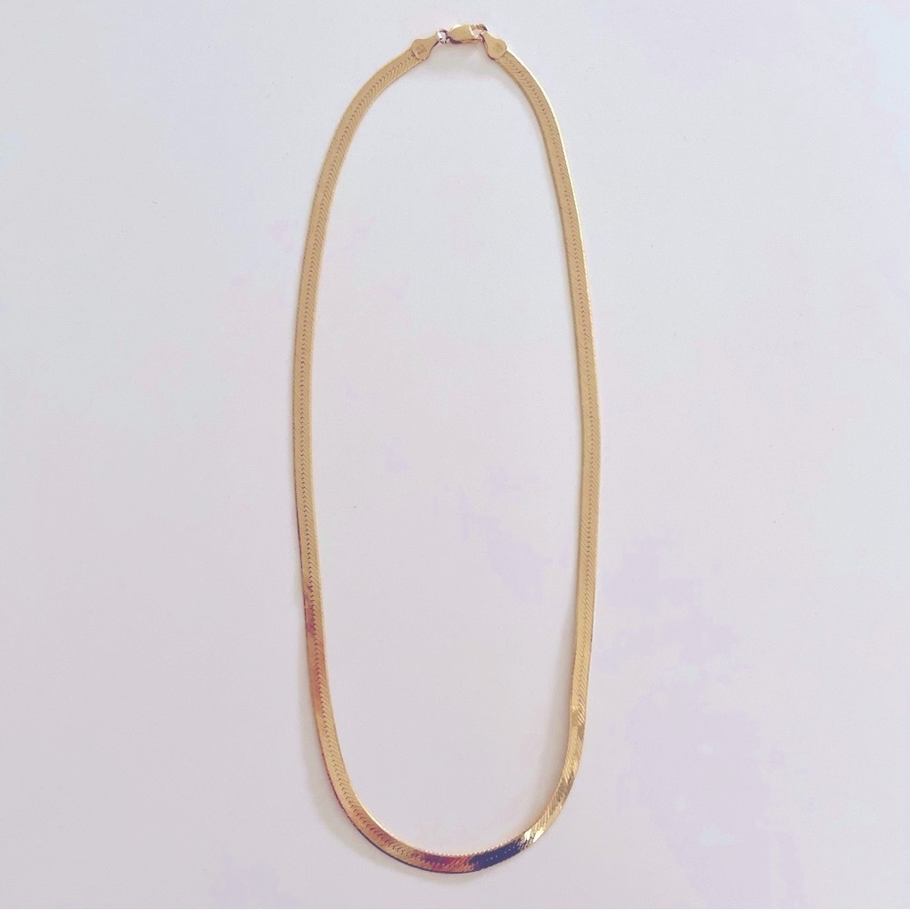 20” Gold Plated Herringbone Necklace - 925 Made in Italy